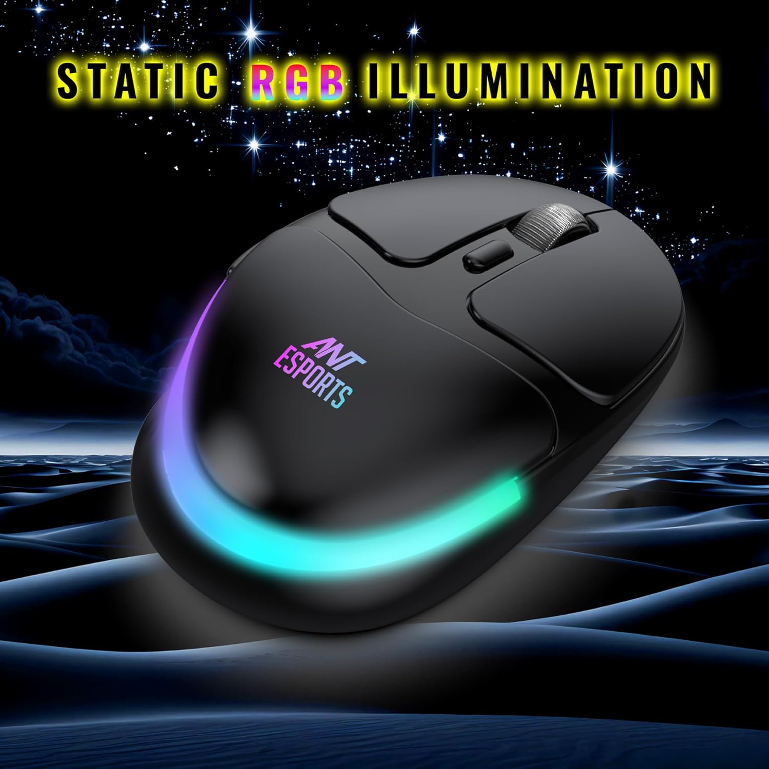 Ant Esports GM325 PRO Mini Wireless Static RGB Gaming Mouse (Black) - Green Apple Compunet