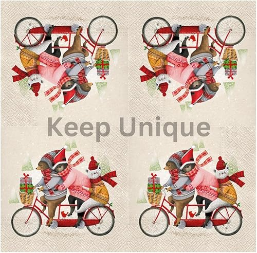 Miniatura 2 de Keep Unique Servilletas de papel de animales de 13 x 13 pulgadas, 20 unidades, diseño de pájaros y flores, servilletas de cóctel de 3 capas para