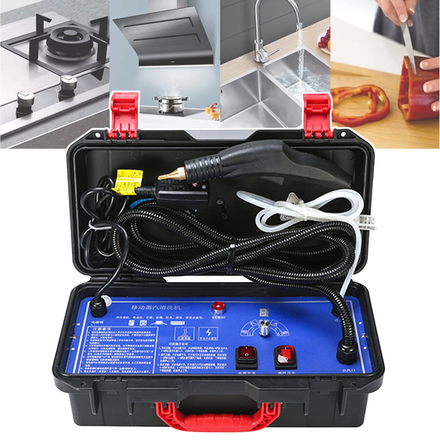 Pulitore A Vapore Portatile 3800W, 3 Bar, Serbatoio 1L, 6 Velocità, 3 Ugelli, Per Piastrelle E Fughe, Pulizia Profonda