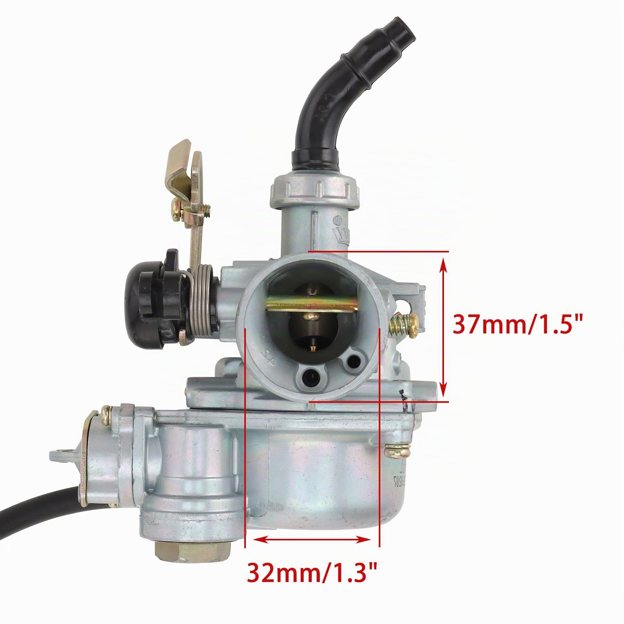 WOOSTAR PZ19 Carburatore con Valvola Dell'interruttore del Carburante Sostituzione per Taotao GY6 50cc 70cc 90cc 110cc 125cc ATV 4 Ruote Quad Dirt Pit Bike Go Kart Moped