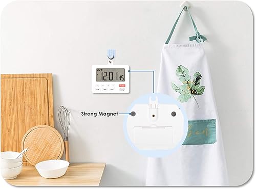 Miniatura 5 de Jayron Temporizador de cuenta regresiva digital de escritorio, cronómetro, conteo, agujero magnético para colgar, alarma fuerte para boda,