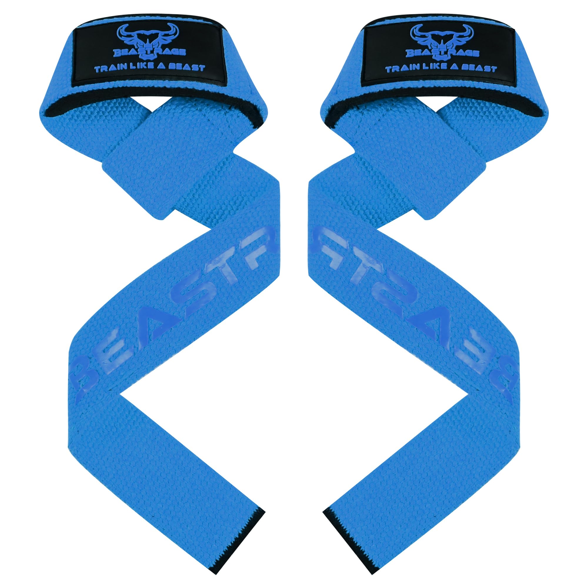BEAST RAGE Weight Lifting Straps for Men Women Muscle Building Performance Fitness Training Gym Straps for Powerlifting, Bodybuilding, Gym Exercise (Blue)
