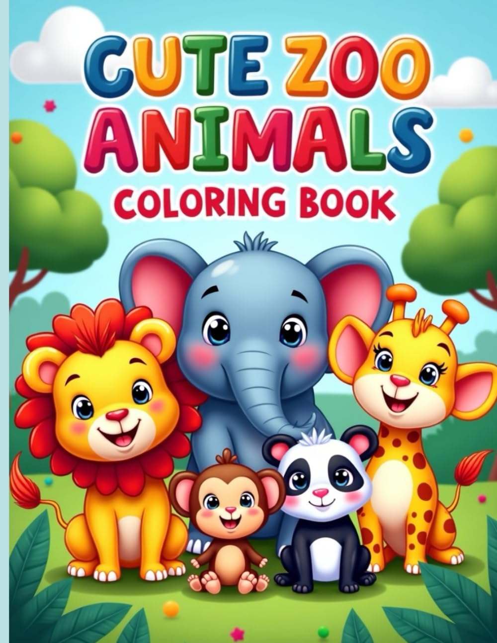 CUTE ZOO ANIMALS COLORING BOOK