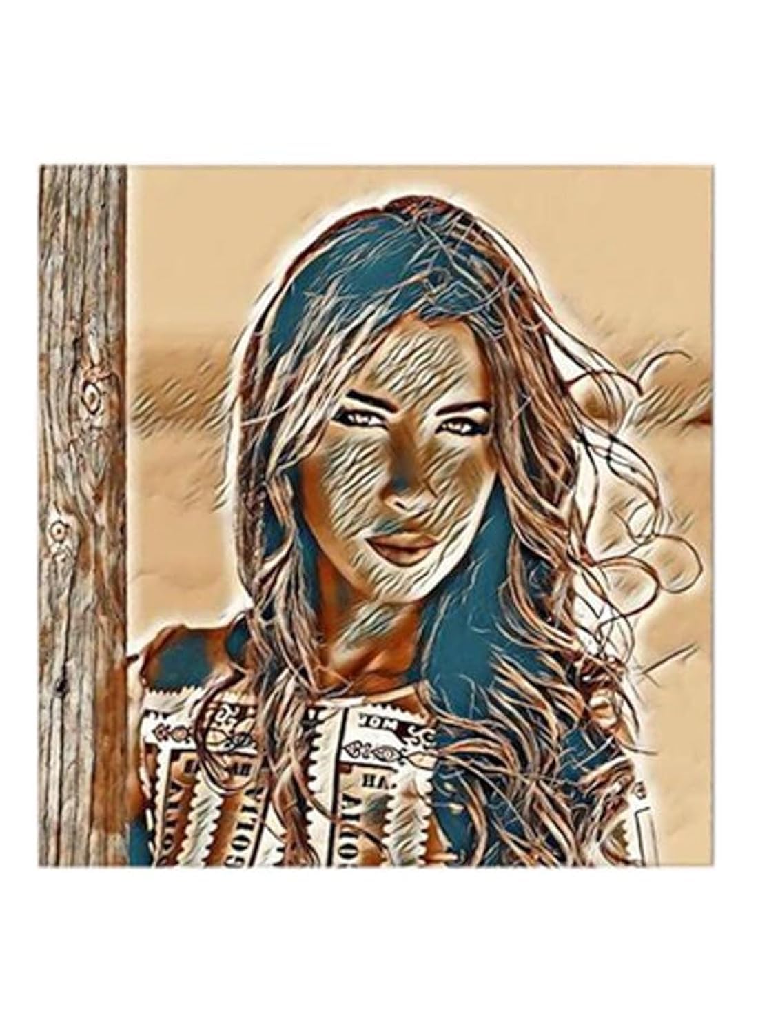 RYN Nancy Ajram Mdf Wall Art Multicolour