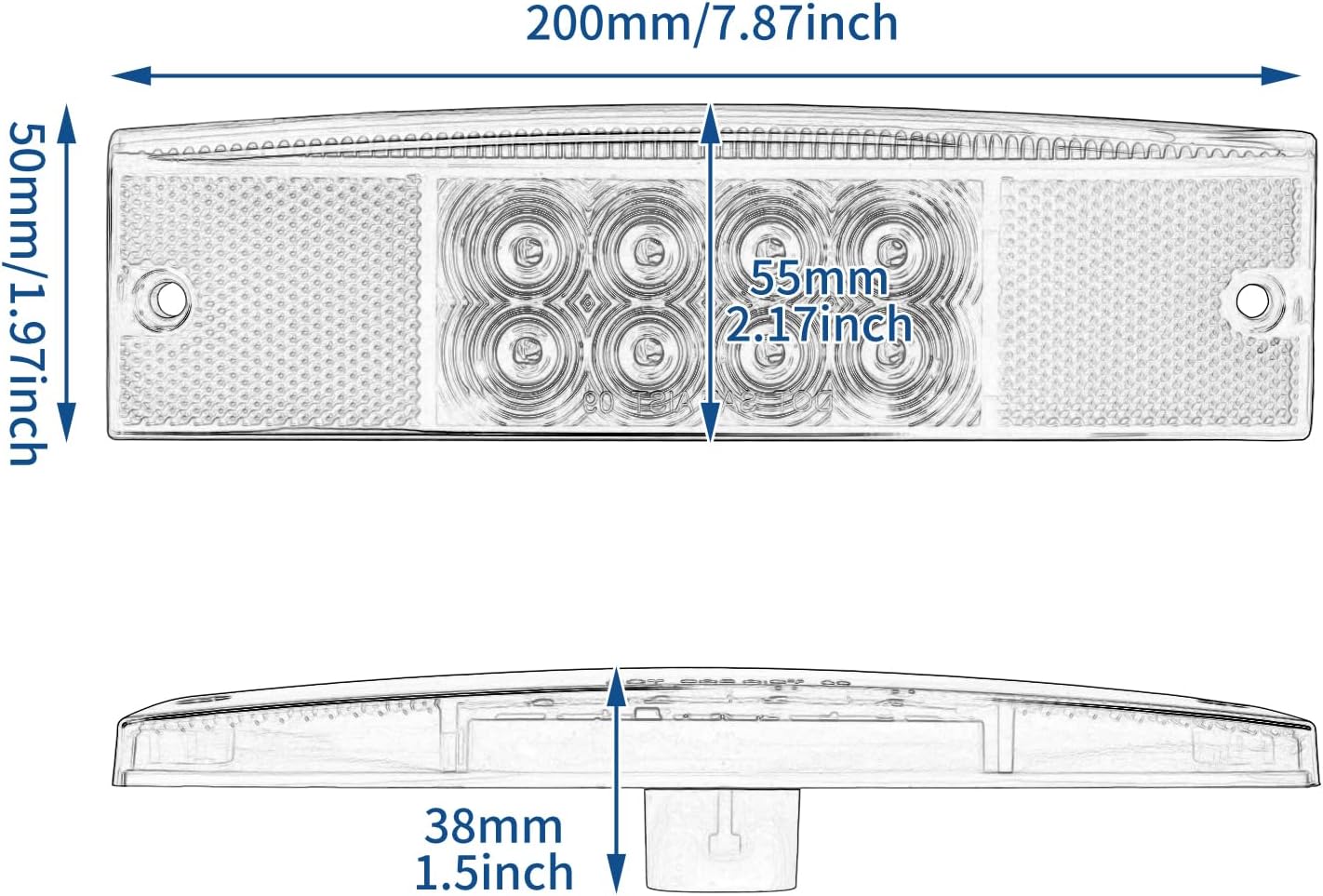 LED Tail Light Assembly Rear Brake Running Stop Light Fit for Polaris Ranger 400 500 570 800 EFI MIDSIZE Replace OEM 2411450, Smoked Lens