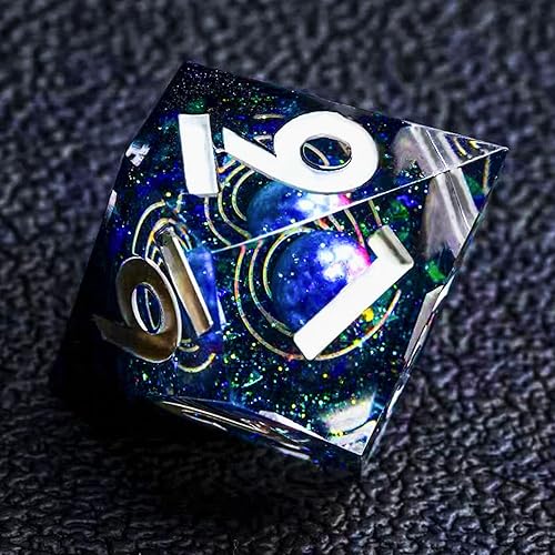 Miniatura 6 de DND Galaxy Dice Set Handmade Planets Supended in Galactic Swirls for RPG and Table