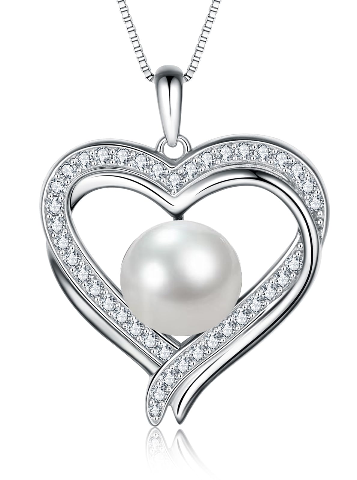 Regalos para mujeres, esposa, aniversario, cumpleaños, collares de perlas de corazón, Navidad regalos de, joyería fina, regalos para el día de la madre, regalo para mamá, día de San Valentín