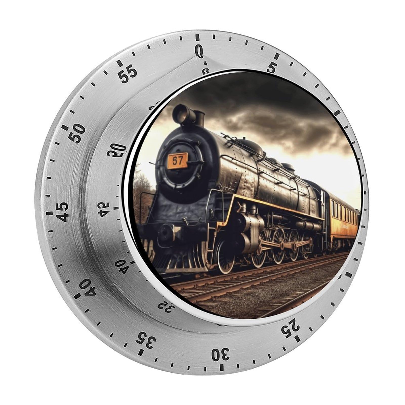 Train Visual Timer Chef Cooking Timer Clock with Loud Alarm Mechanical Desk Timers Countdown Reminder Magnetic Exquisite Stainless Steel Body Timers