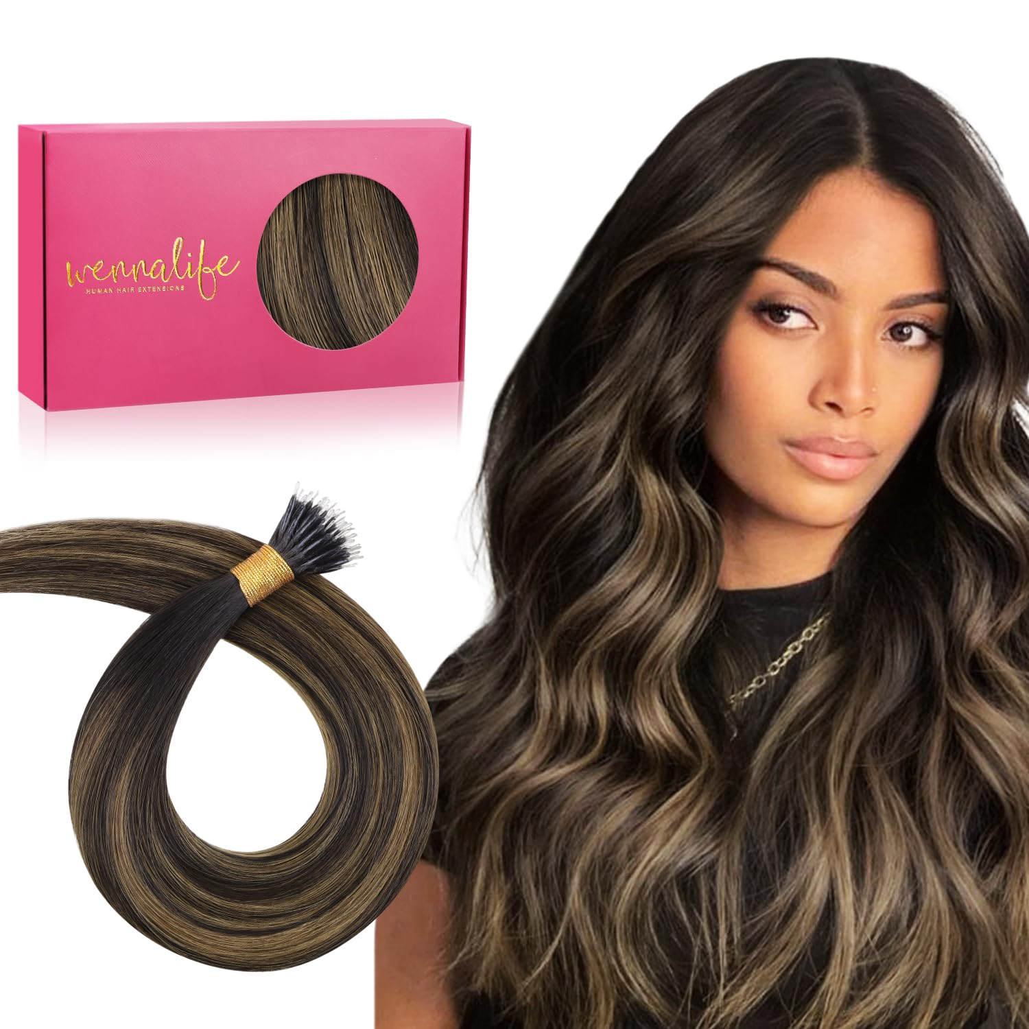 WENNALIFE Nano Hair Extensions Real Human Hair