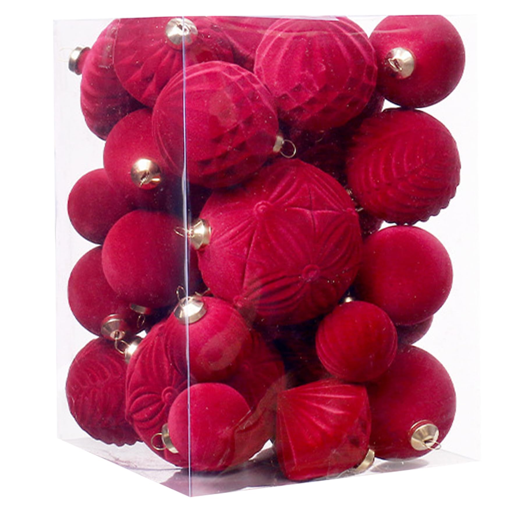 Boules de Noël en velours rouge pour une ambiance de chalet chaleureux