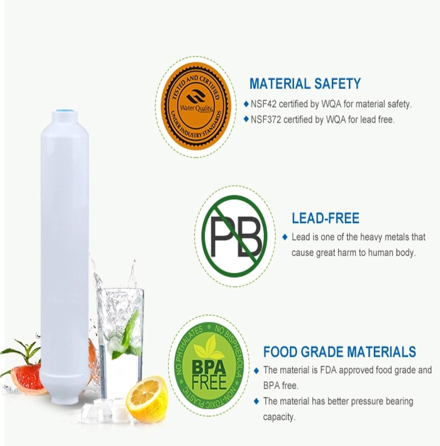 CFS – 5 Pack Replacement Water Filter Kit Includes Carbon Block, Polypropylene Sediment, & Inline Cartridges Compatible with 560032 Four-Stage Standard Models – Removes Bad Taste & Odor – White