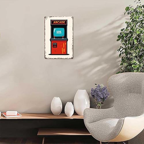 Miniatura 6 de Funny Metal Signs Retro Arcade Posters 70s Wall Art Funny Tin Sign For Home Room Office Decor 8x12inch