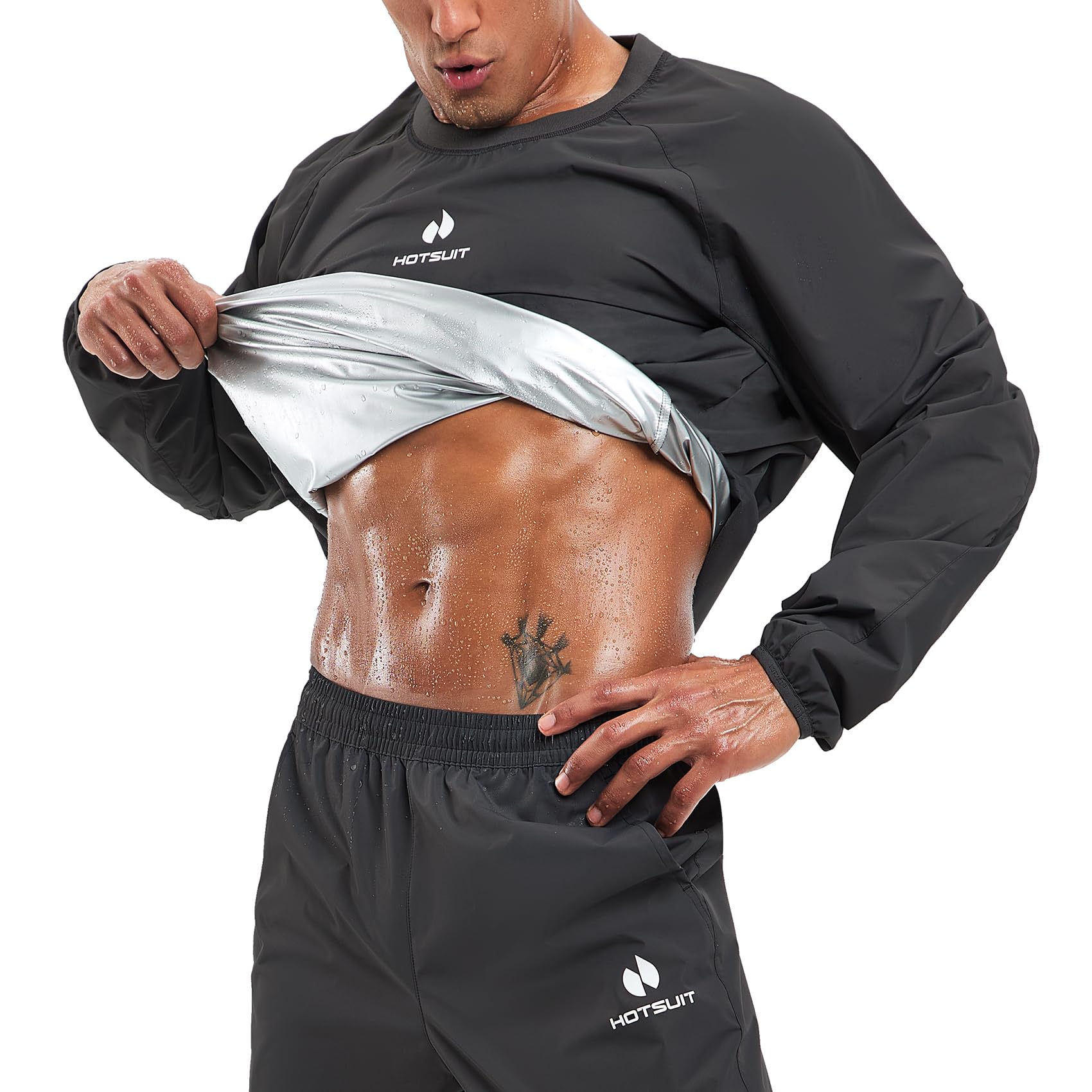 HOTSUIT Men Sauna Suit Sweat Suits Durable Gym Exercise Workout Jacket
