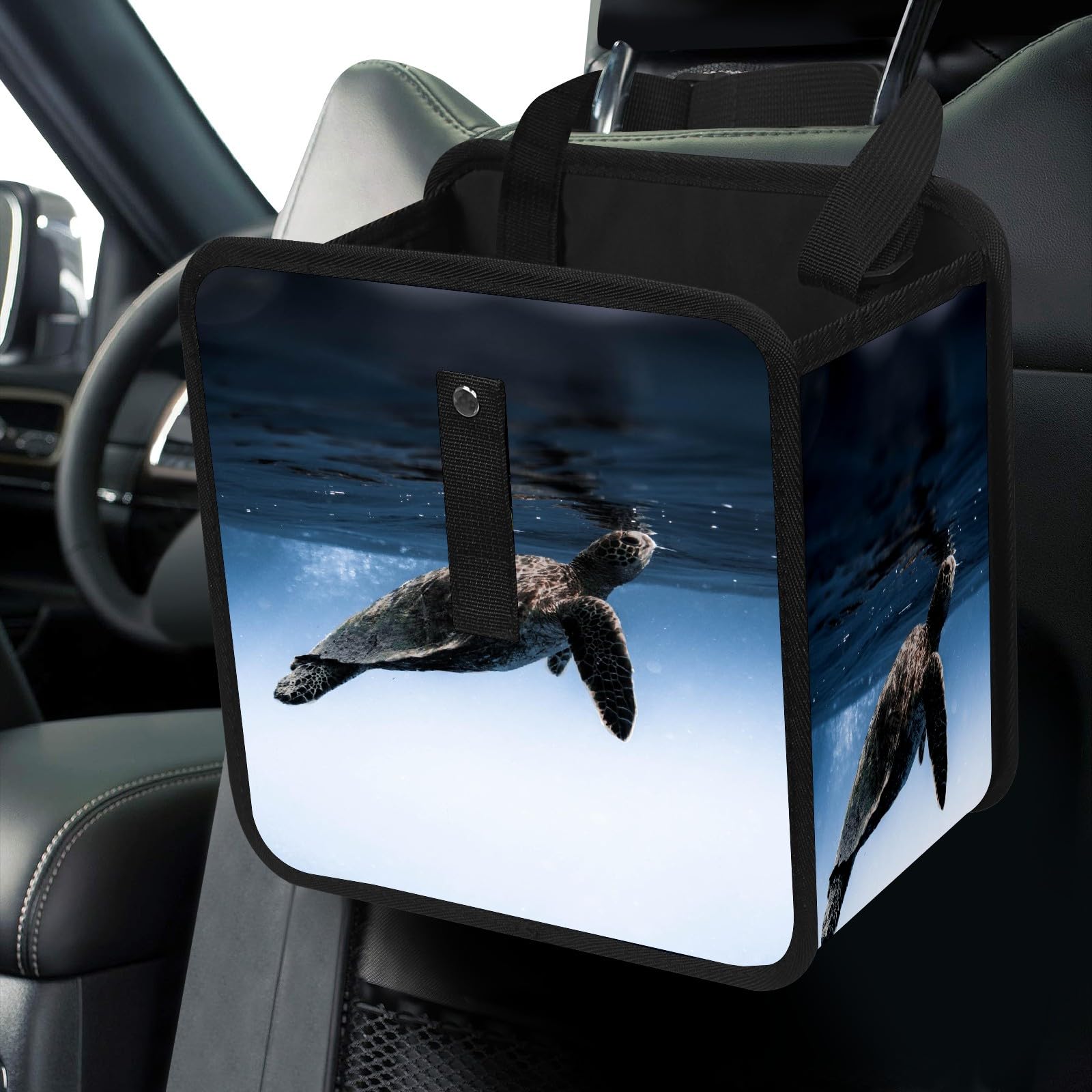 DISNIMO Sea Turtle Car Trash Can - Leak-Proof Back Seat Garbage Bin For Cars, SUVs, Trucks - View #9