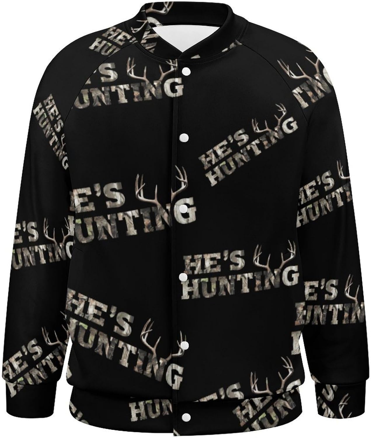 He's Hunting Men's Baseball Bomber Lightweight Jacket Casual Coats Streetwear