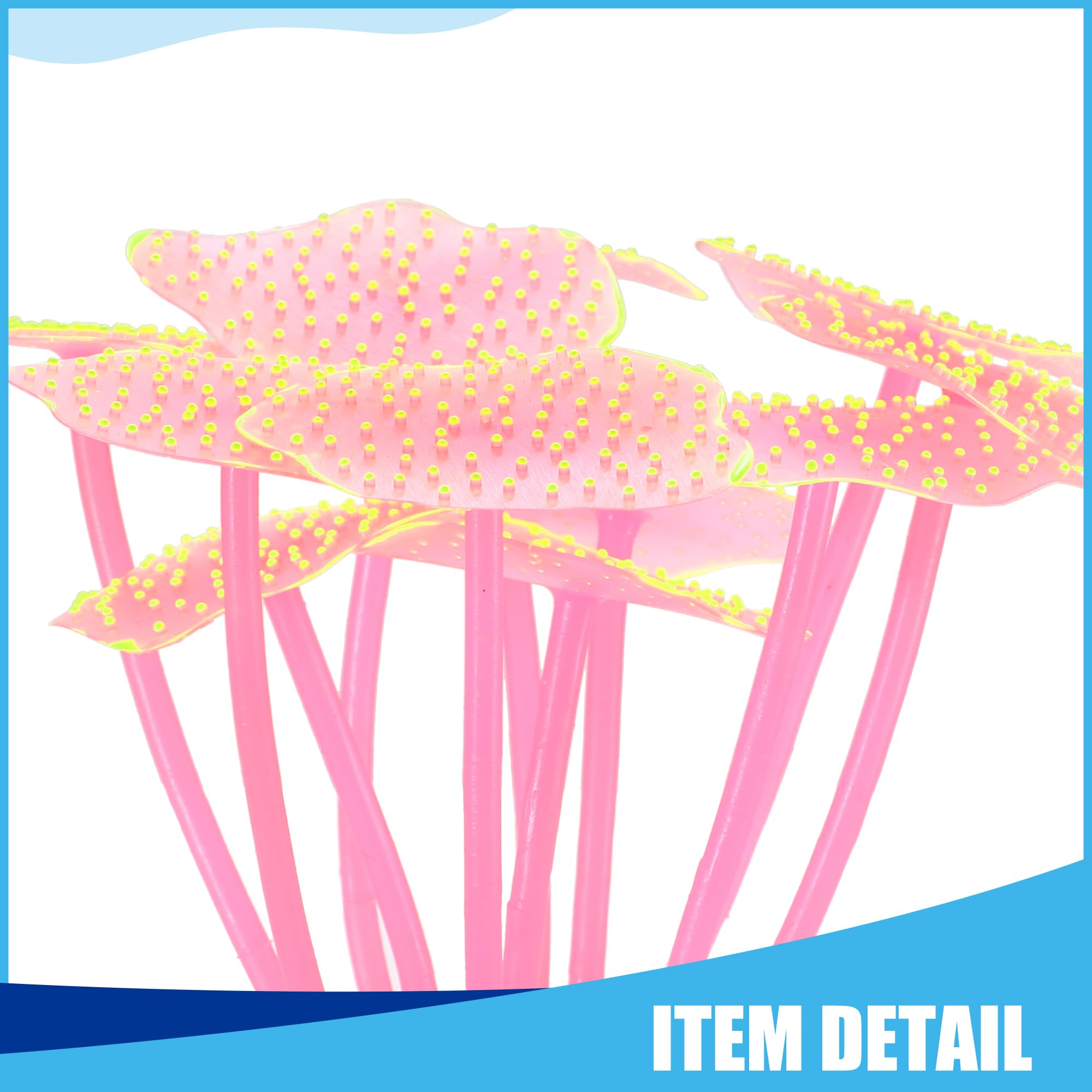 CAPASTEC Soft Silicone Glowing Mushroom Coral, Fluorescence Aquatic Artificial Coral for Aquarium (Pink) - Image 4