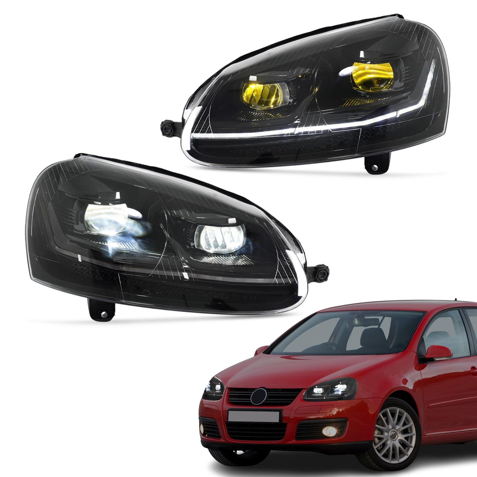 Archaic Scheinwerfer kompatibel mit VW Golf 5(2003-09)&Jetta 1k2(2005-10)