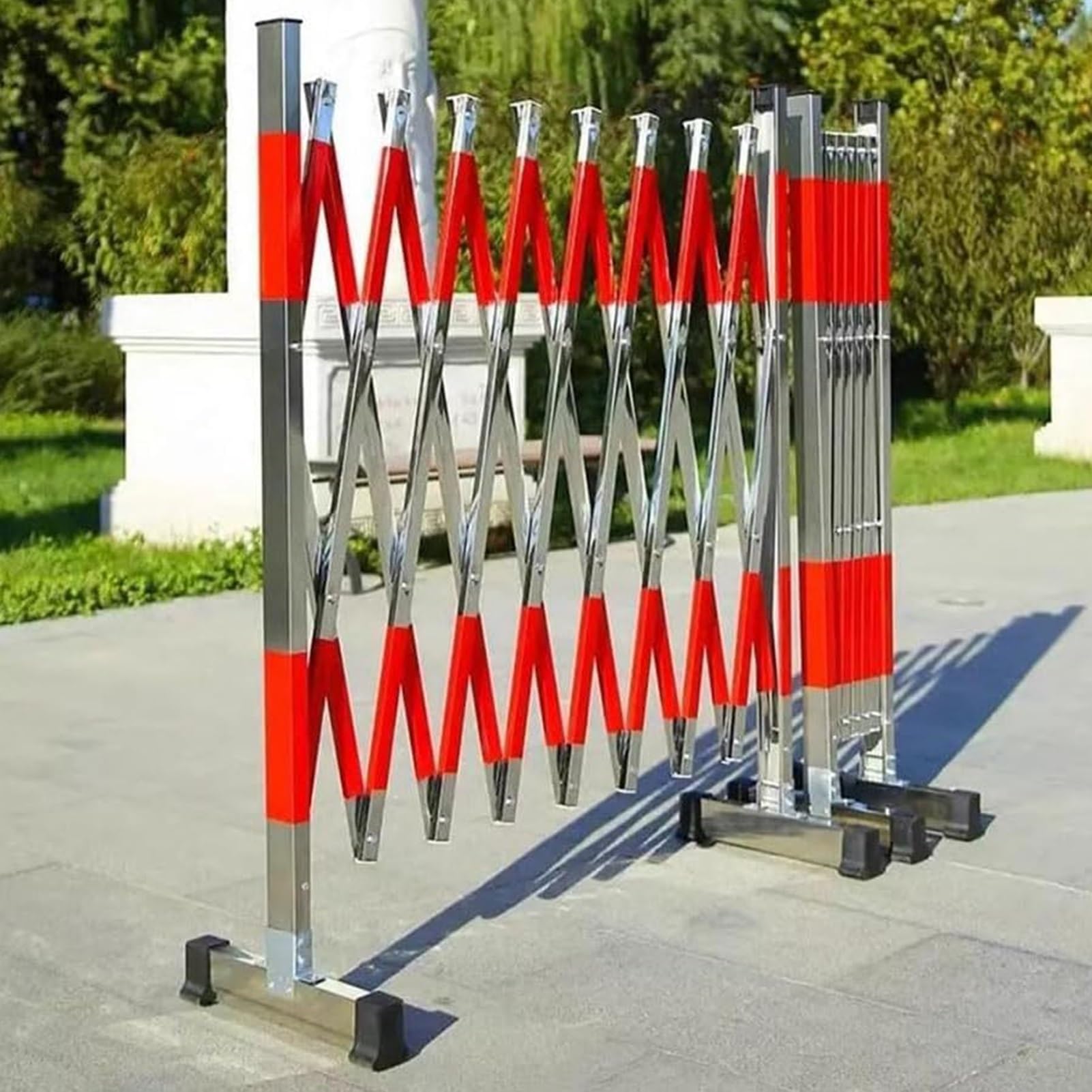 Barrière métallique extensible industrielle mobile de 1,2m x 6m pour la sécurité des chantiers