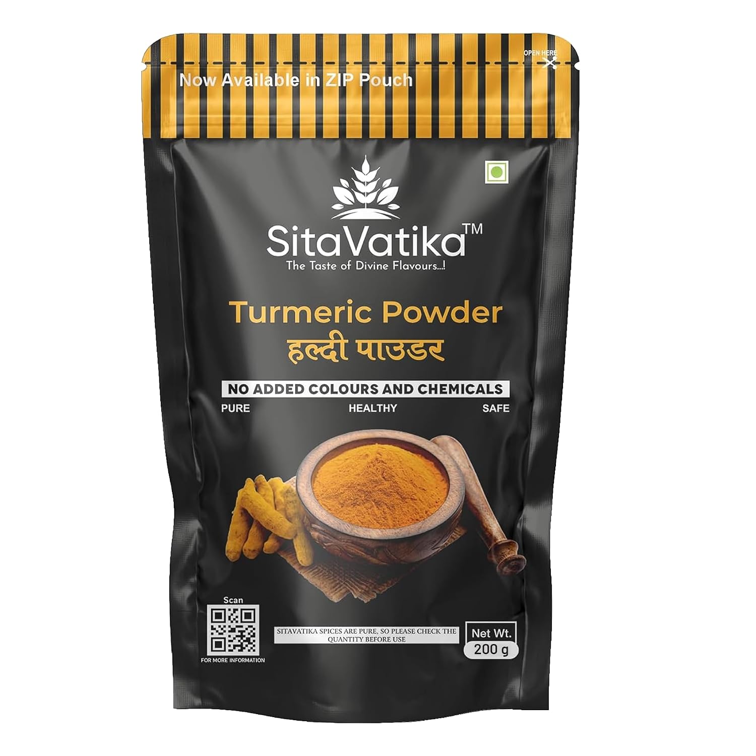 Sitavatika Pure Turmeric Powder 200gm No Added Colours and Chemicals with Natural Oils Rich Tasty and Healthy Golden Spices Haldi No added Colours and Chemical