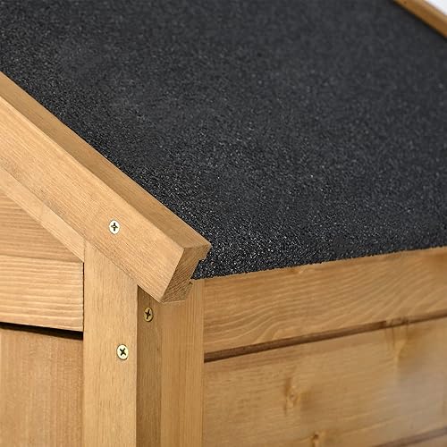 Miniatura 8 de WiseUpple Organizador de herramientas de madera para exteriores de 5.8 x 3 pies, con techo de asfalto impermeable, puertas con bloqueo, estantes de