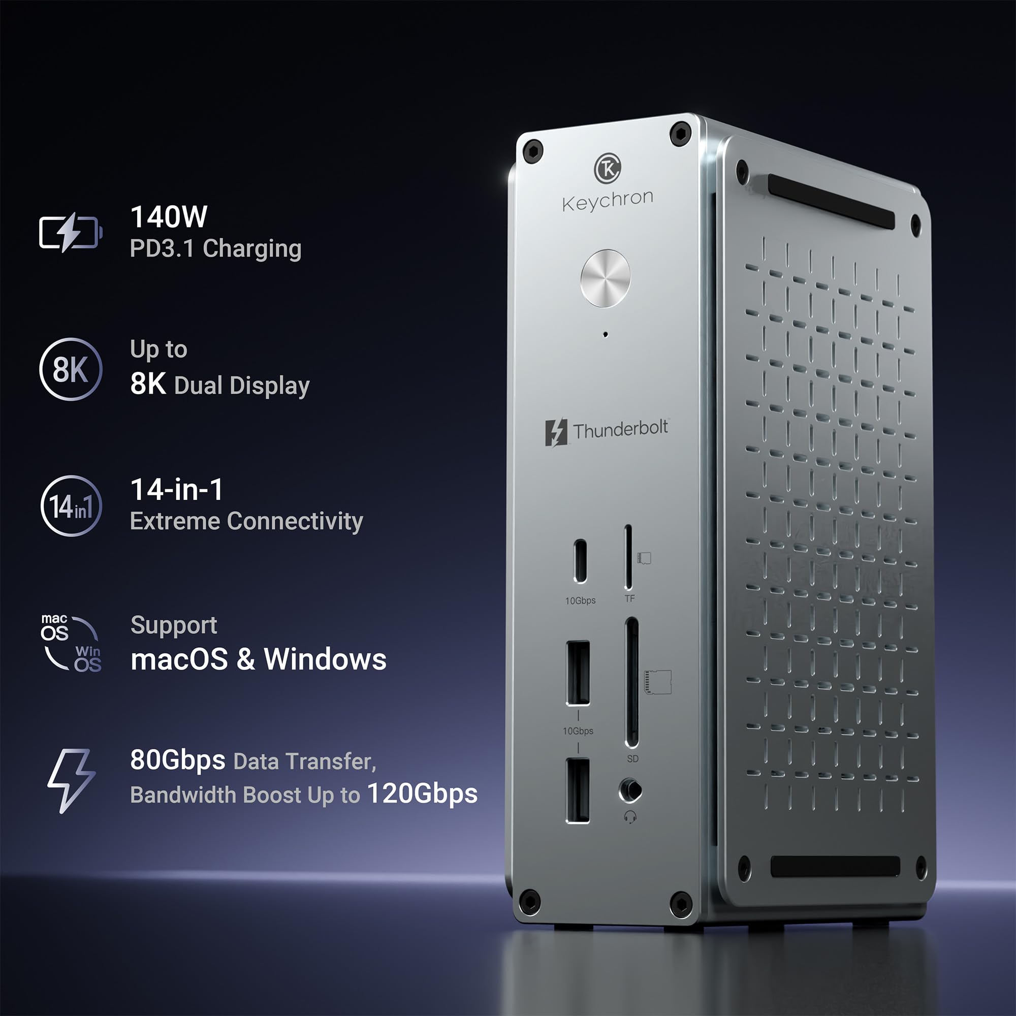 Amazon.co.jp: 「国内正規品」Keychron Thunderbolt 5 Dock 14-in-1