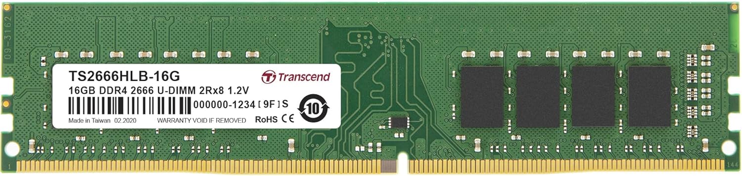 Transcend 16GB DDR4 2666 U-DIMM 2Rx8 1.2V (TS2666HLB-16G)
