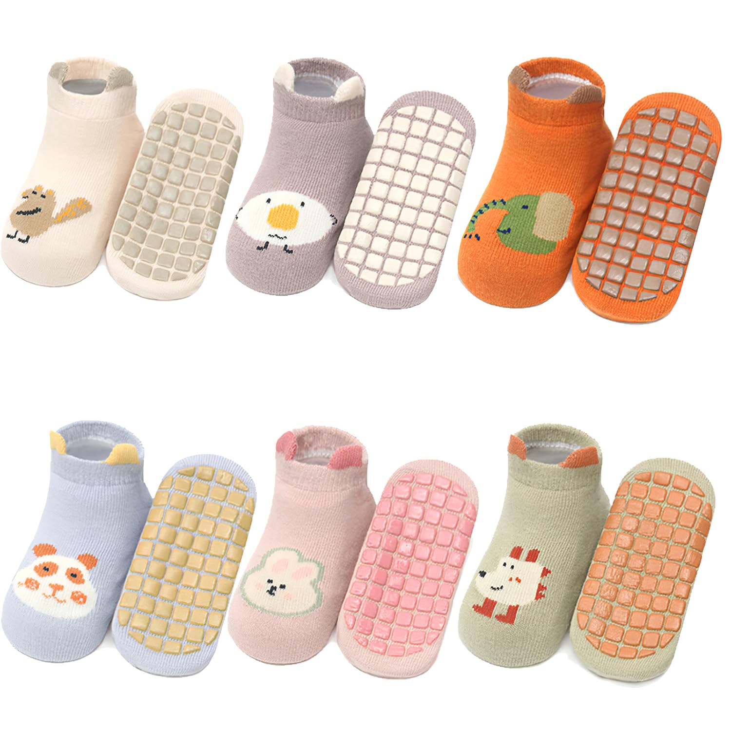 6 Pairs Socks for Baby Boys 0-3 Years Grip Socks for New Born Baby Anti Skid Kids Socks Ankle Socks for Toddler Gift for 1 Year Old Boy&Girls-image-21