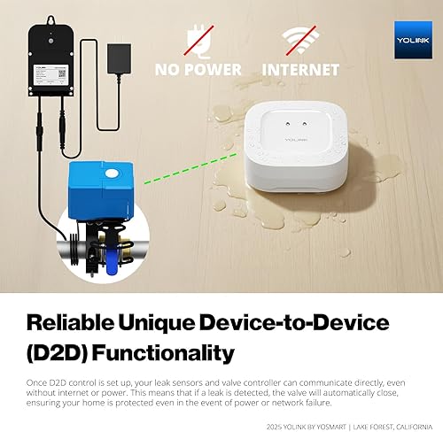 Miniatura 2 de YoLink Kit inteligente de sistema de protección contra fugas de agua robot de válvula Bulldog controlador inteligente de válvula 2 3 sensores de