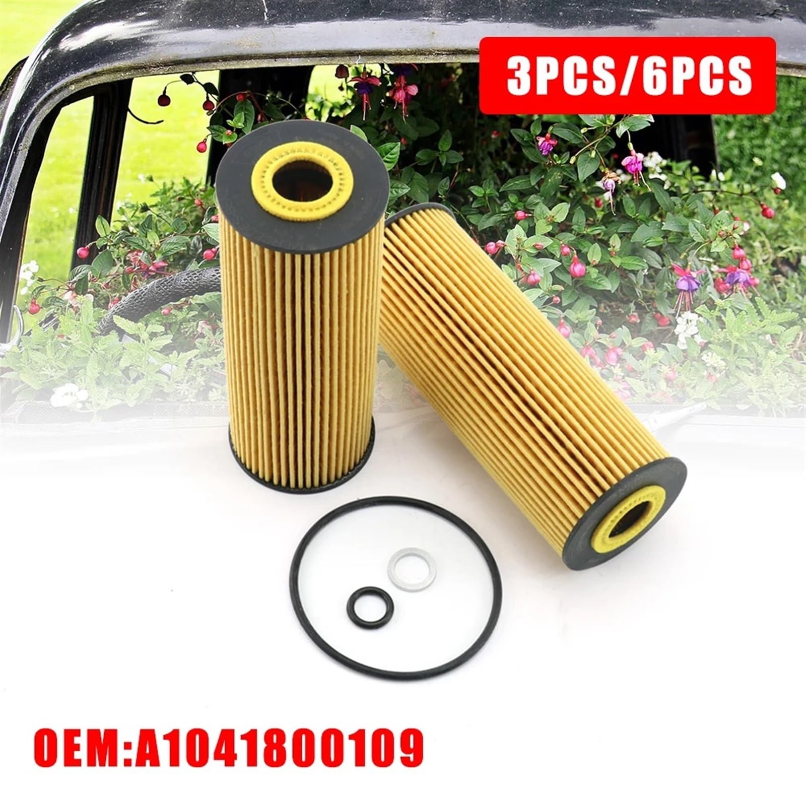 MOTOHIRO 3 uds 6 uds A1041800109 Conjunto de Filtro de Aceite for W163 W124 W202 W203 R170 S203 C200 C180 Piezas de automóvil Filtros de Aceite para vehículos (Size : 6PCS)