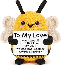 LEJIAJINW Valentines Day Romantic I Love You Gifts for Him Her, to My Love Boyfriend Girlfriend Husband Wife Mothers Day Birthday Gifts for Couples Wedding Anniversary Cute Handmade Crochet Bee