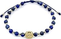 Vista 53 de Pulsera ajustable con moneda de San Benito y cuentas redondas naturales de coral rojo para mujer