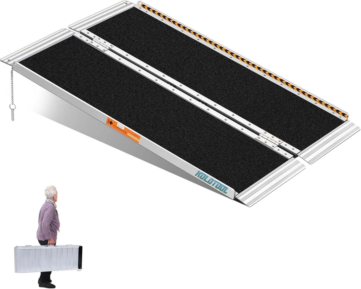 Rampas para Sillas de Ruedas 4FT, Rampa de Umbral 122cm, 362 kg de Carga, Rampa Plegable de Aluminio Portátil, Rampa para Escaleras, Escalones, Portales, Entradas