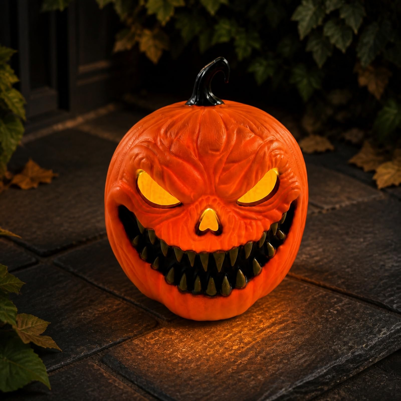 Gralara Zucca Luminosa Festiva Jack-o'-Lantern | Facile da Usare, Zucca di Halloween con Luce, Calda, per Tavolo, Vocale