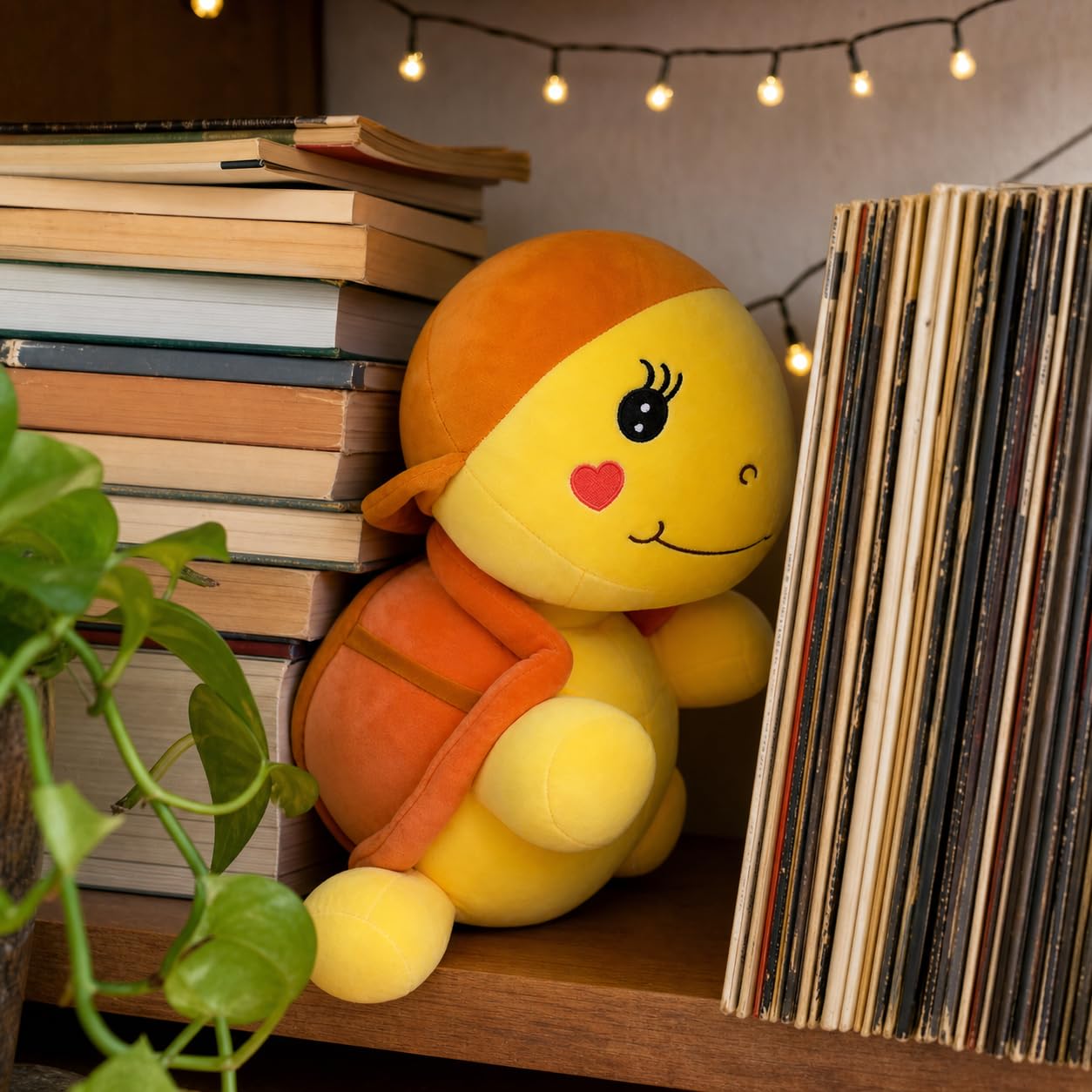 Peluche a Forma di con Cappuccio E Espressivi per Sicuri Viaggi Auto Lettino Divano Collezione Regalo, 50cm
