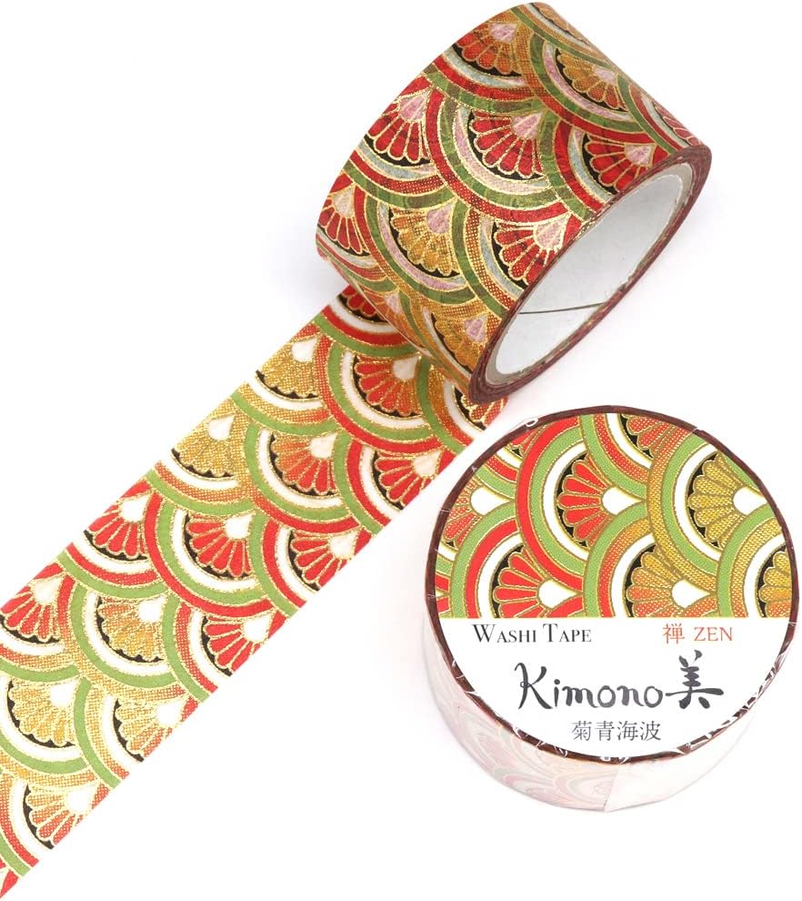 Kimono Beauty GR-3032 Chrysanthemum Seoukai Wave 1.0 inches (25 mm) x 16.4 ft (5 m)