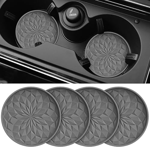 Miniatura 12 de ME.FAN Posavasos de automóvil para portavasos [4 unidades] – Alfombrillas de silicona para tazas de 2.75 pulgadas – Accesorios universales Paquete