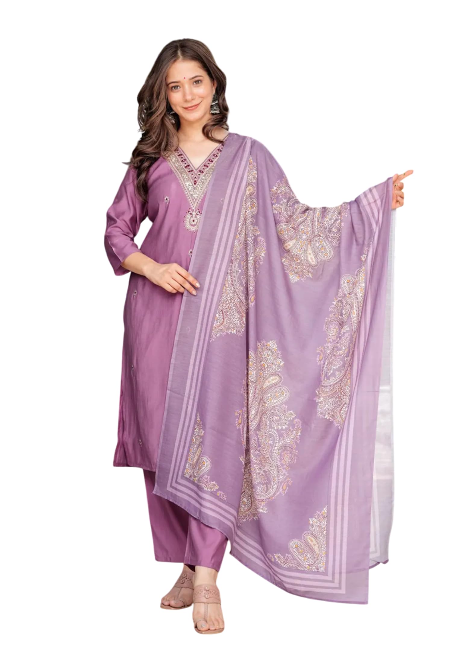 Fabnex Kurta For Women | Women Kurta Pant Set (K-124-Purple-2Xl)
