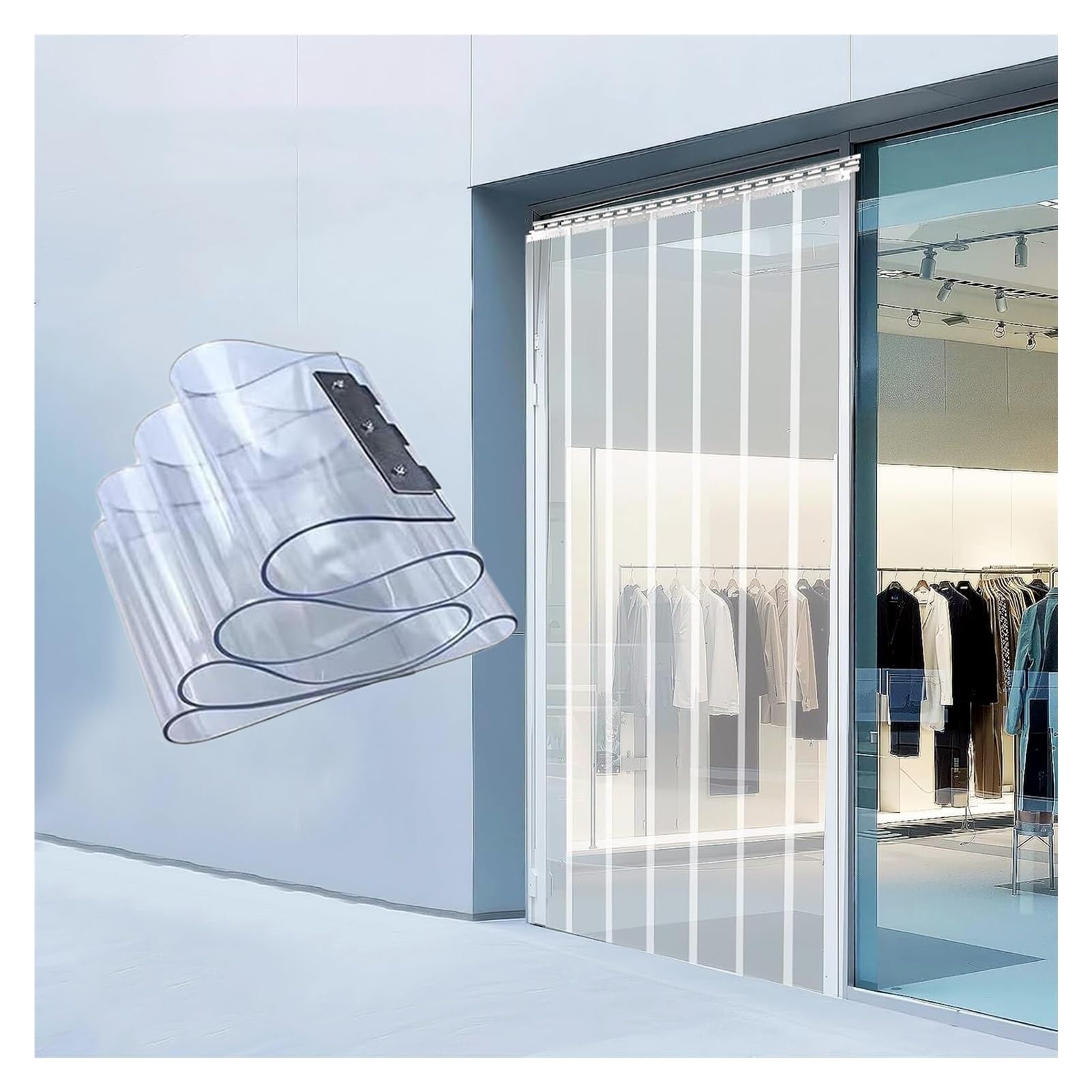 Rideau à lamelles en PVC Transparent, Rideau à lamelles en Plastique, Rideau à économie d'énergie pour Chambre Froide/congélateur Sub Zero, congélateur Industriel pour boucherie