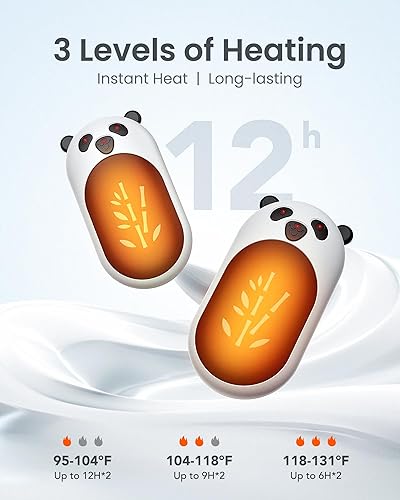 Miniatura 8 de Hand Warmers Rechargeable 2 Pack, 6000mAh Electric Hand Warmer Reusable, 20Hrs Long Heating, Portable Pocket Heater Handwarmer for Women Men,