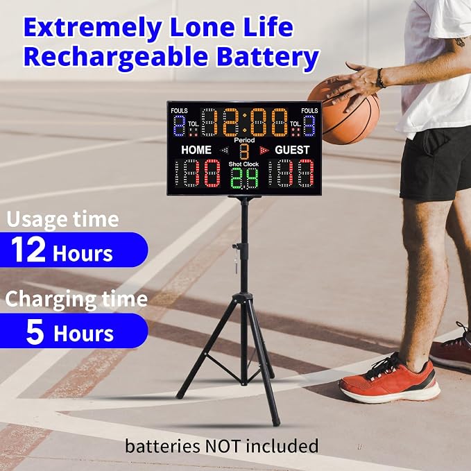 Marcador Digital de Baloncesto con Trípode y Control Remoto miniatura 4