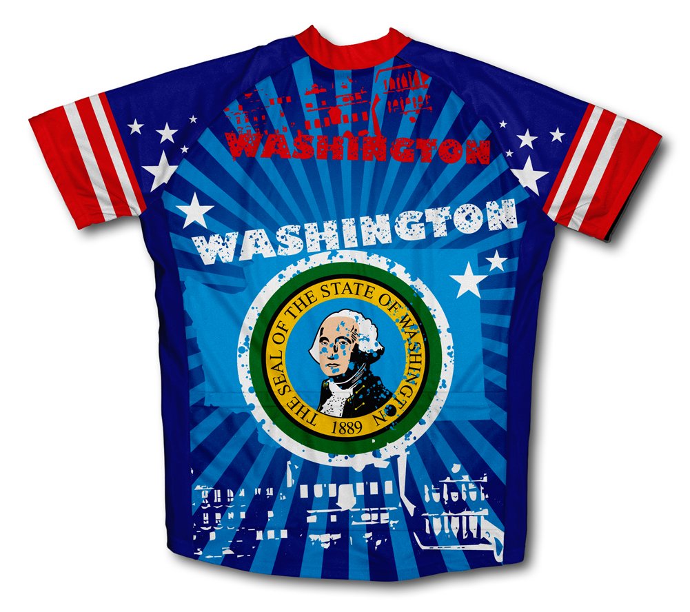 ScudoPro Washington Short Sleeve Cycling Jersey for Youth - Size M Blue