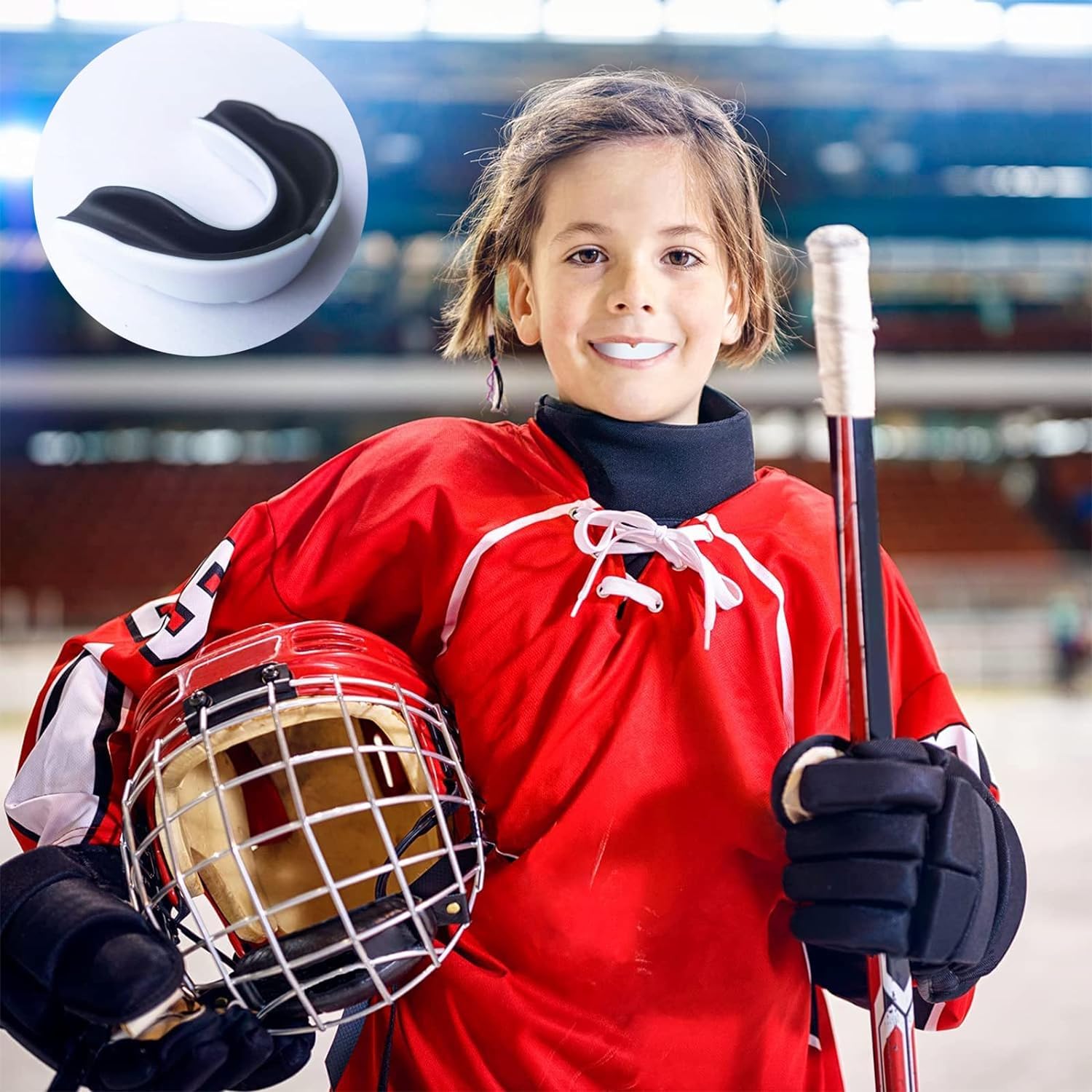 Protège-dents Sport Enfant – Lot De 2, EVA Noir/blanc, Jusqu'à 10 Ans