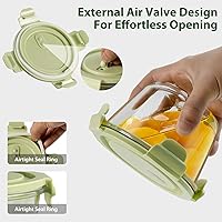 Vista 4 de Paquete de 6 recipientes de vidrio para preparar comidas con tapas de 16 onzas, juego de recipientes de vidrio herméticos de 2 tazas