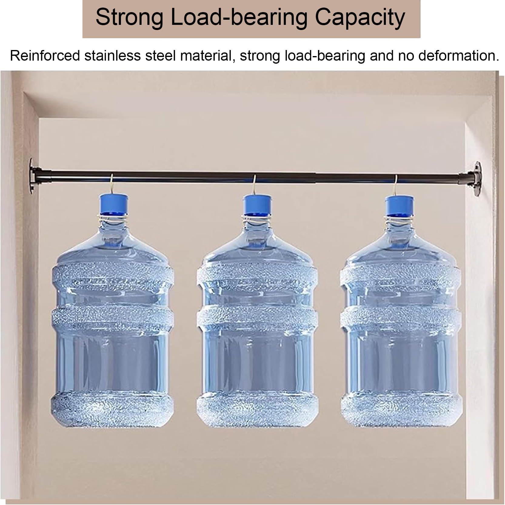 Varilla ajustable con soporte giratorio de acero inoxidable de 180° para montaje en pared en ángulo para duchas, riel de techo para baño (tamaño: 38-50 cm, color: C)