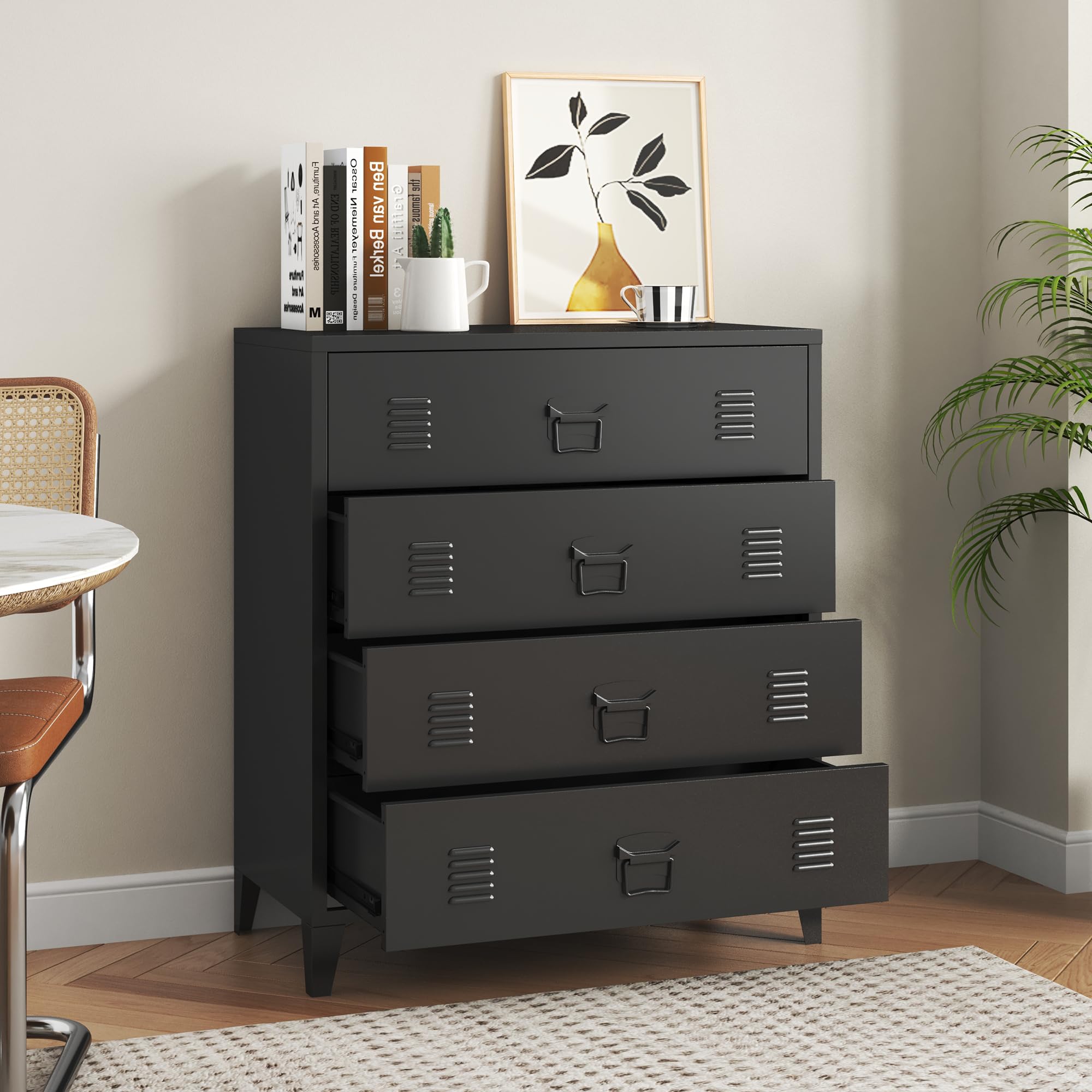 Caisson De Bureau Roulant Avec Tiroir - Armoire Métallique De Rangement 54x40x36 Cm | Idéal Pour Documents, Fournitures, Organisation