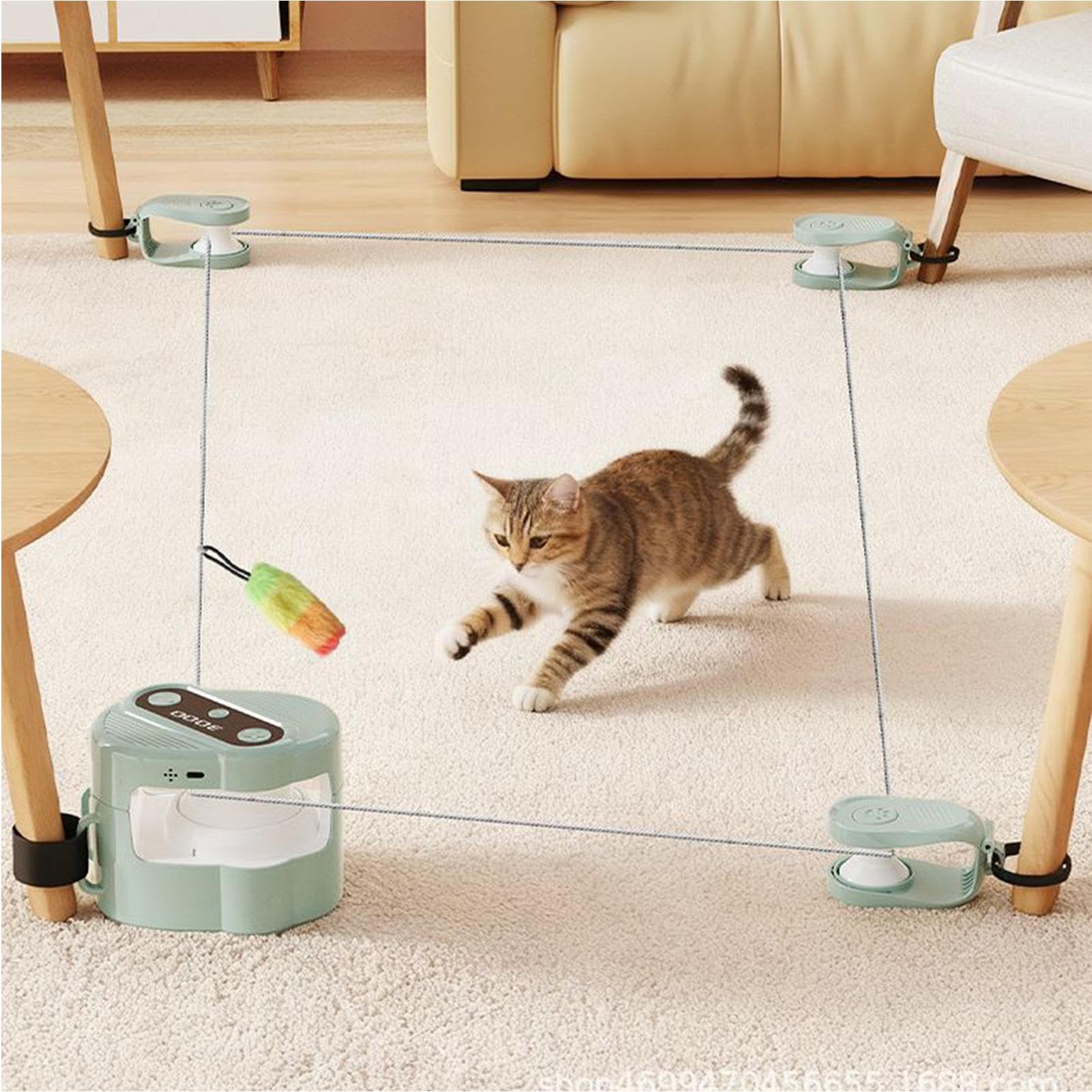 Juguetes para Gatos de Interior, Interactivo para Gatos, Cinta de Correr automática con Control Remoto, Velocidad Ajustable, Juguetes de Caza para el hogar, Sala de Estar, Cocina