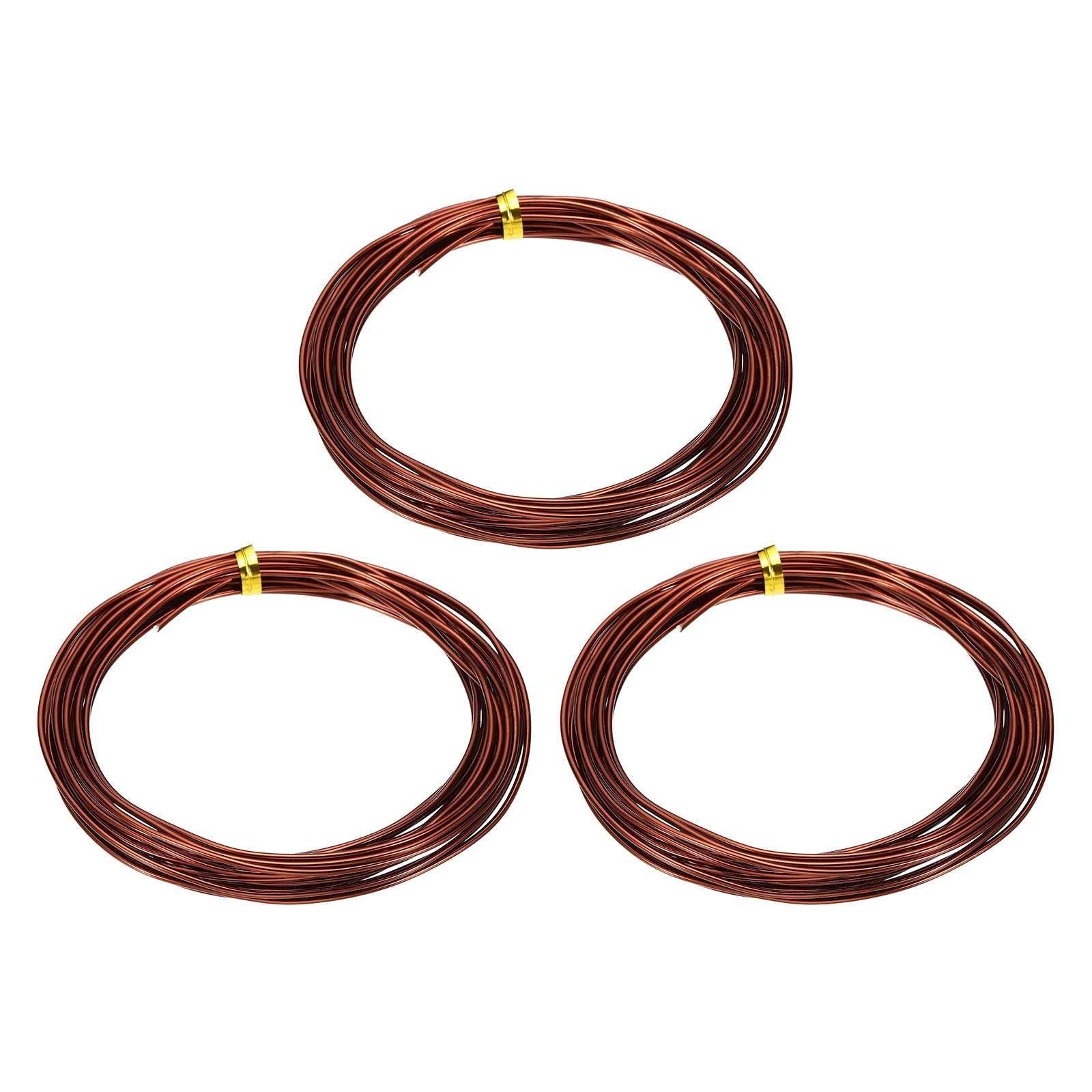 sourcing map 3 Roll Bonsai Wire 1.5mm Each Roll 16.4ft (5m) Anodized Aluminum Bonsai Wire for Gardening Tree Branch Fixing DIY Crafting, Bronze