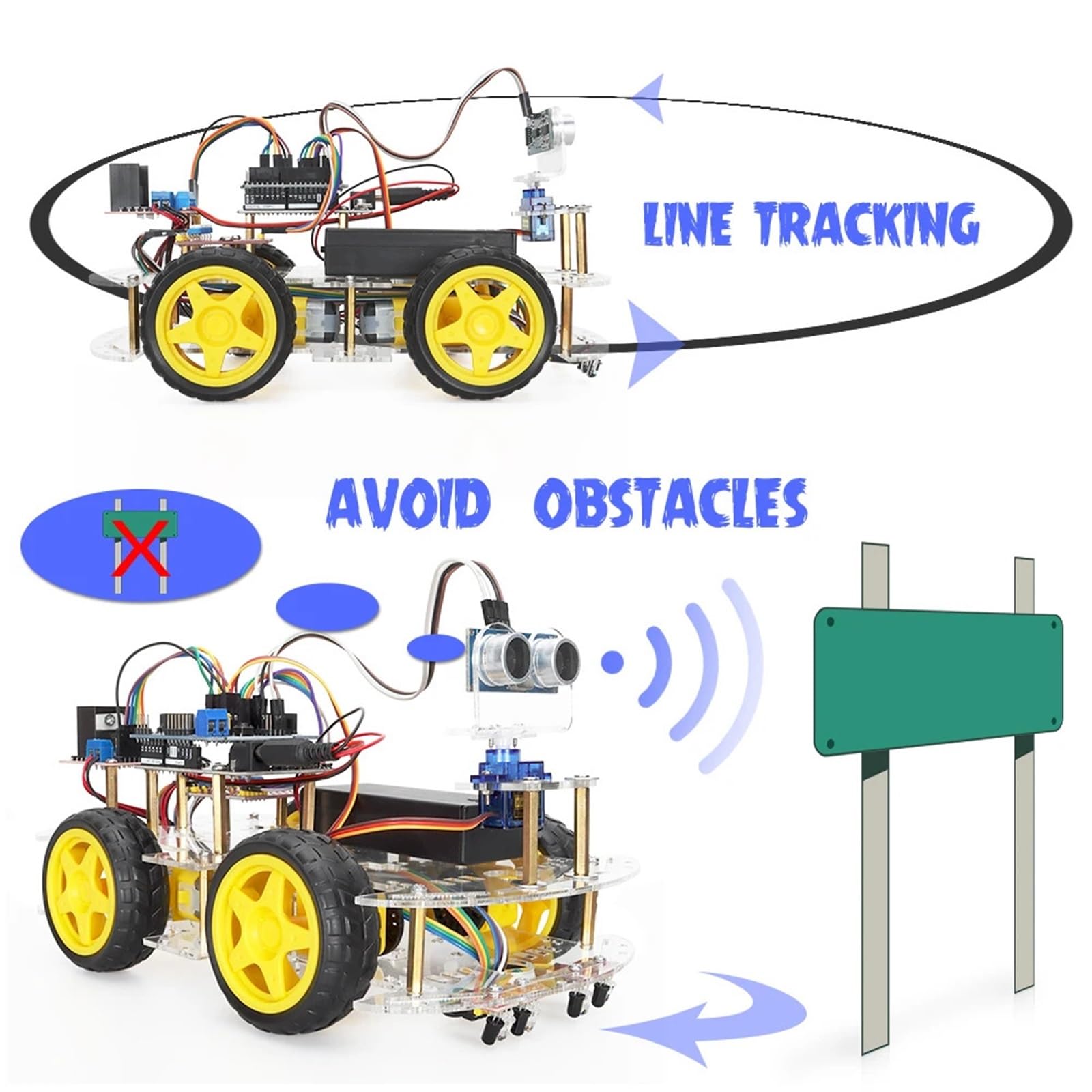 Kit robotico intelligente for progetto di apprendimento della programmazione Arduino Starter kit for auto robot for kit educativo for principianti + robot di codifica