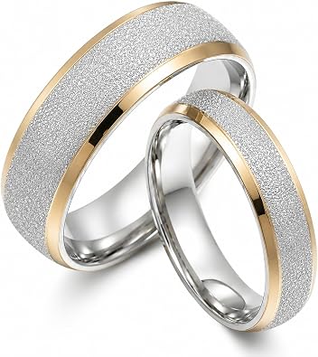 Gemini Groom and Bride Matching Anniversary Valentines Day Gift Wedding Titanium Rings Set US Size 3.5 to16.5