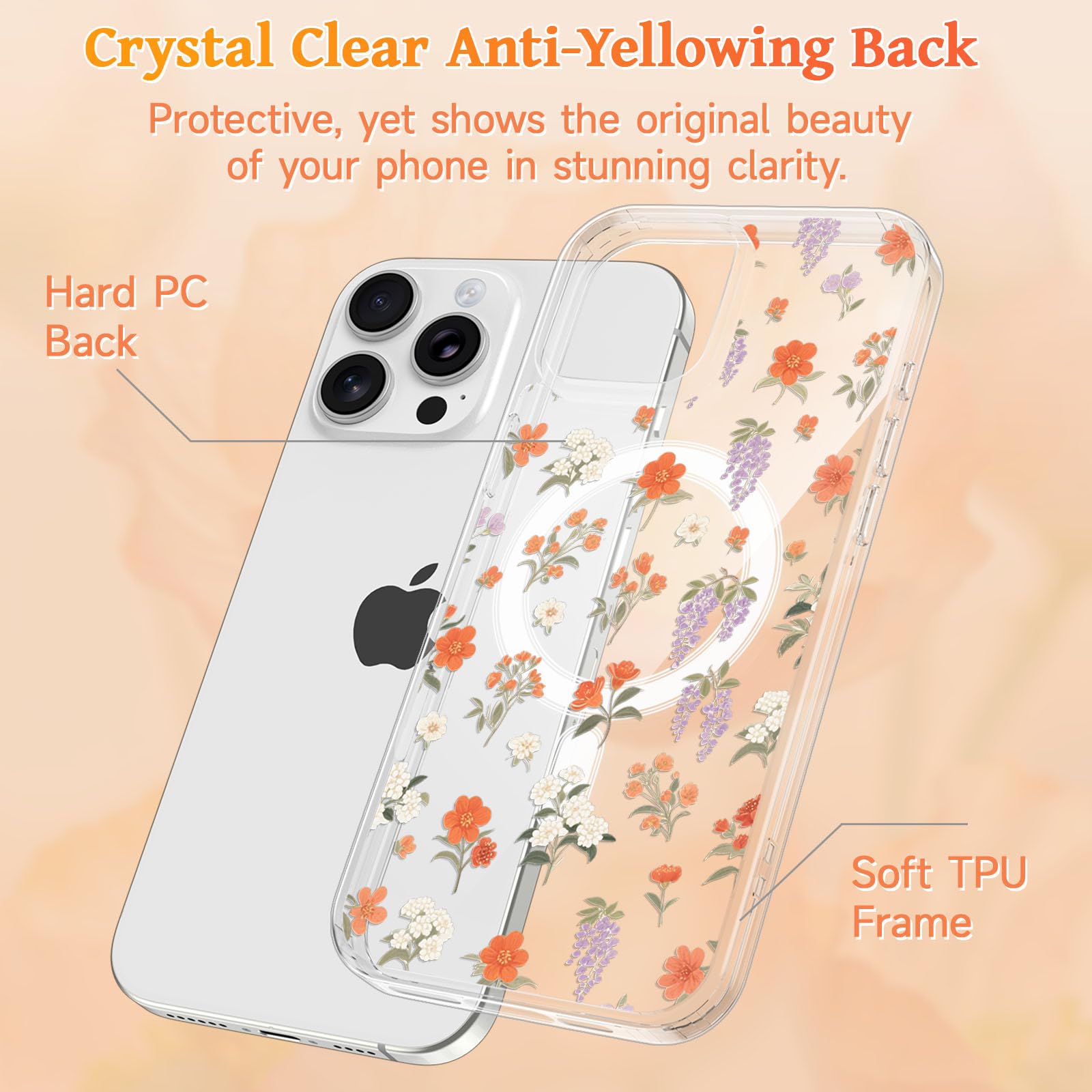 EYZUTAK Capa magnética para iPhone 11 Pro Max com flores